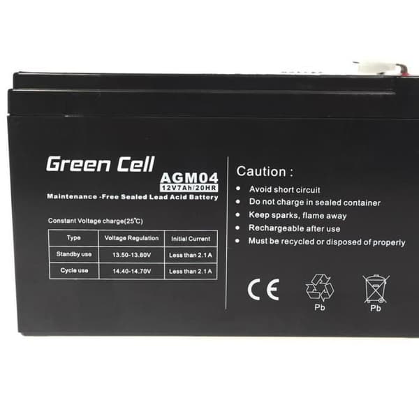 AGM VRLA Green Cell Power Bank 12V 7Ah - Premiumbatteri för mobila enheter