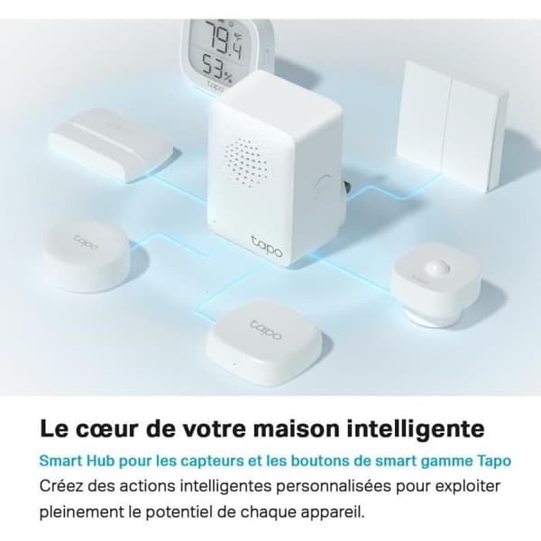 Smart hub - Tapo - H100 - Anslut upp till 64 enheter - 19 ringsignaler - Kompatibel med Google Home