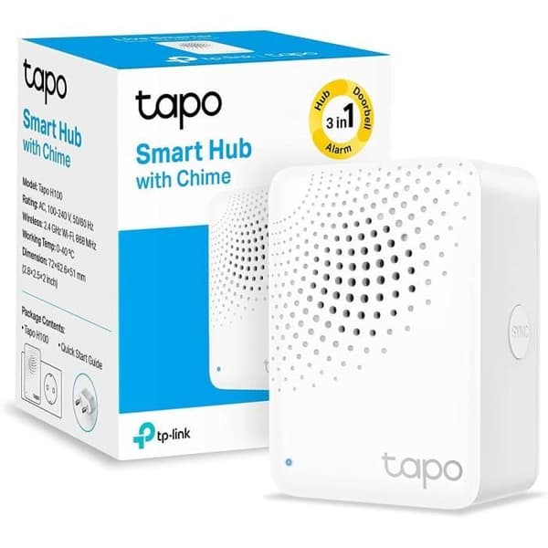 Smart hub - Tapo - H100 - Anslut upp till 64 enheter - 19 ringsignaler - Kompatibel med Google Home
