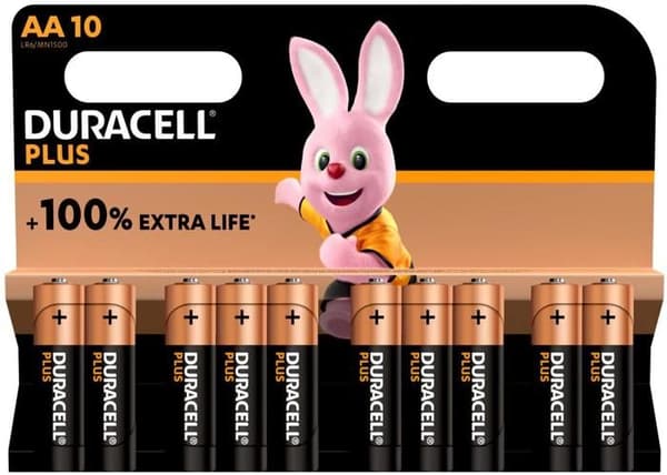 Duracell Plus AA, Mignon (LR6, MN1500) paket med 10 batterier