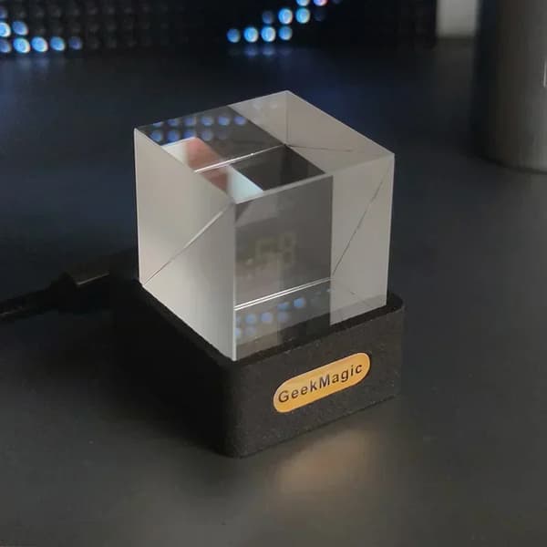 Krystal Cube Vejrstation, Tilpasselig JPG/GIF Skærm, Real-Time Vejropdateringer,sort