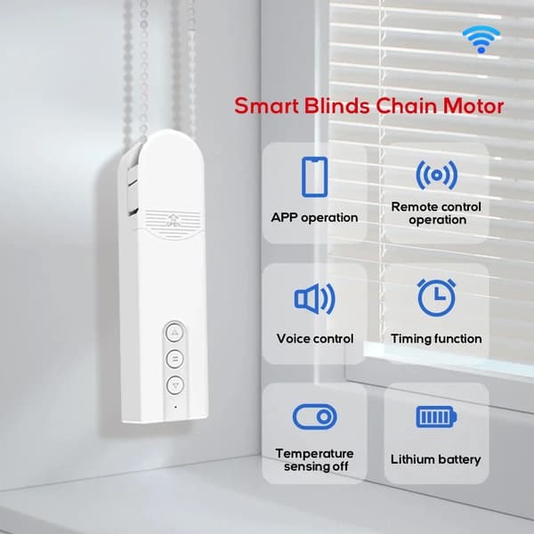 Smart elektrisk gardinmotor, Wi-Fi-forbindelse, stemmestyring,Indbygget WiFi