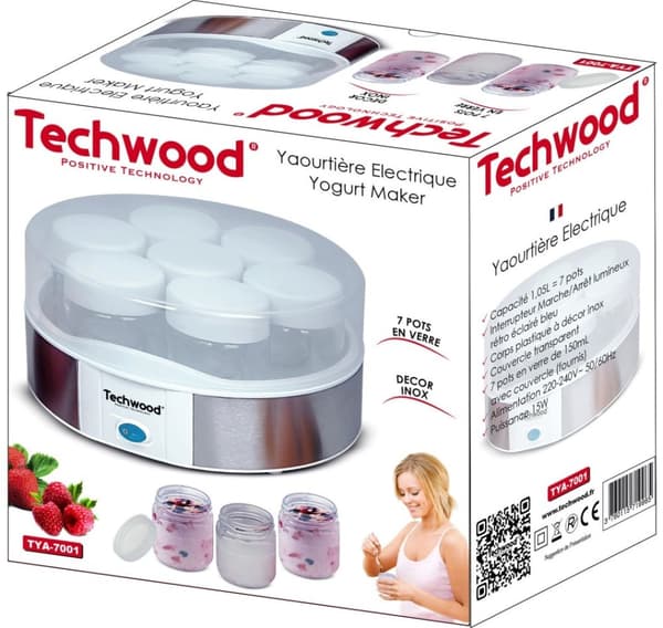 Techwood elektrisk yoghurttillverkare TYA-7001