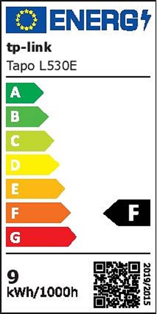 Smart glödlampa strömförbrukning 8,7 watt (ljusflöde 806 lumen, 6500 k, strålvinkel 220 grader, tapol530e), Tp-link