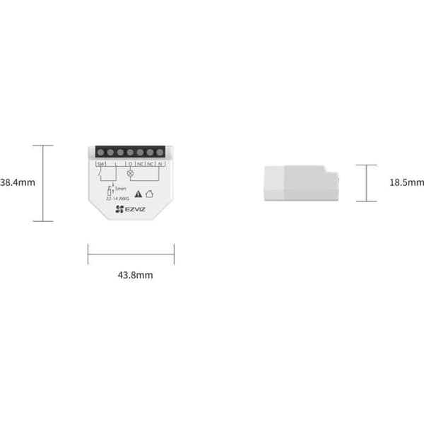 Wi-Fi-relä - EZVIZ - T35W - Smart kontroll - Google Assistant - Amazon Alexa - energiövervakning
