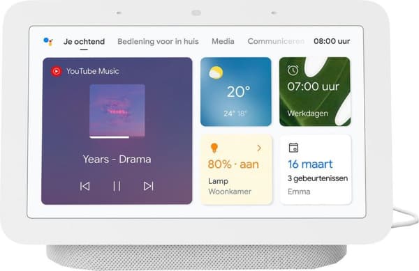 Google Nest Hub (Gen 2) - Google Assistant - Rektangel - Träkol - 17,8 cm (7" ) - 1024 x 600 pixlar - Android - iOS (GA01892-NO)