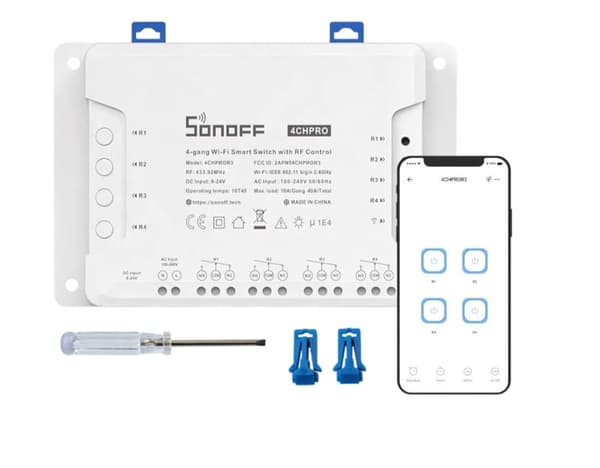 Sonoff 4CH Pro R3 4-kanalig WiFi + RF-switch 433MHz