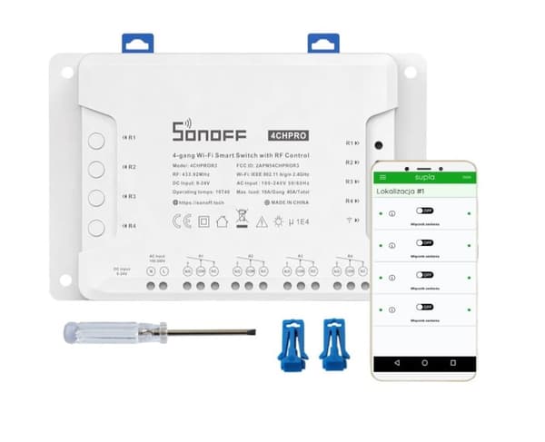 Sonoff 4CH Pro R3 4-kanalig WiFi + RF-switch 433MHz med firmwareuppgraderingstjänst på SUPLA