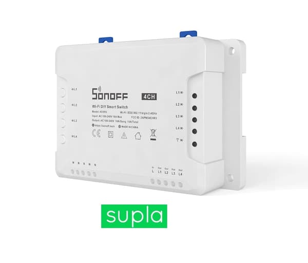 Sonoff 4CH R3 4-kanavainen WiFi-kytkin laiteohjelmistopäivityspalvelulla SUPLA:ssa