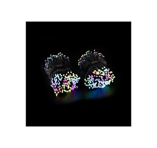 Twinkly, Strings Smart LED-lampor 600 RGB (flerfärgad), 48m, svart tråd