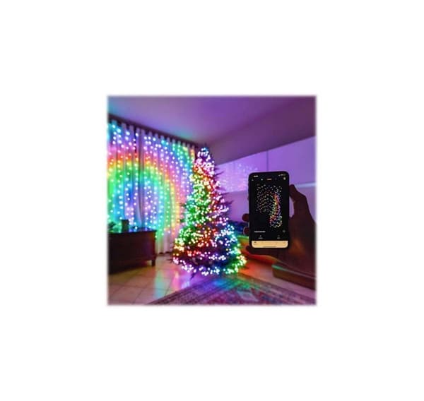 Twinkly, Strings Smart LED Lights 400 RGBW (monivärinen + valkoinen), 32m, musta lanka