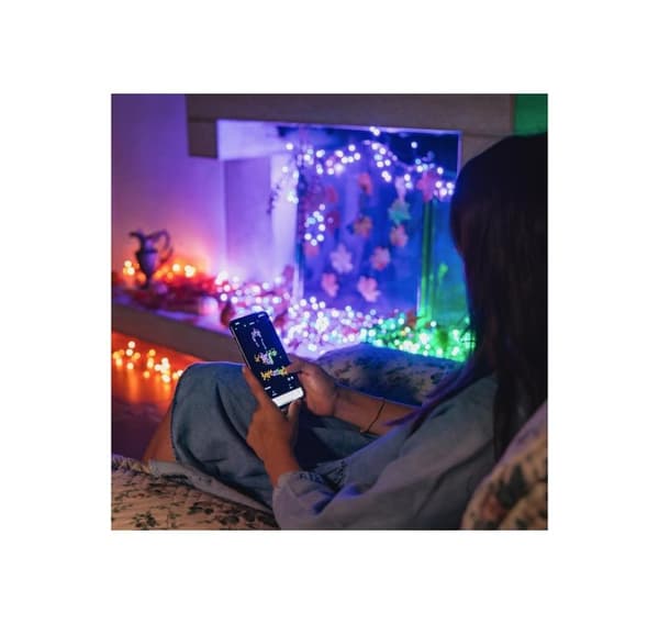 Twinkly, Strings Smart LED-lys 100 RGB (Flerfarvet), 8m, sort ledning