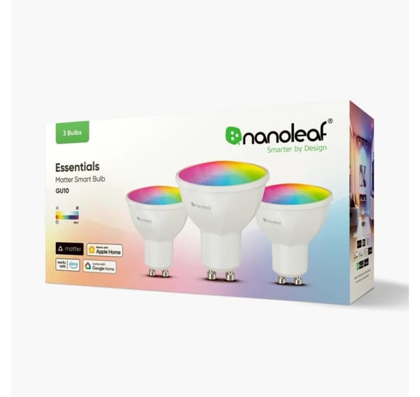 Nanoleaf, Essentials Smart GU10 Bulb Matter 5W 400Lm RGBCW, 3 stk.
