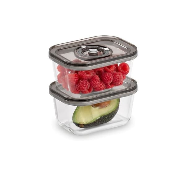 Caso, Vakuumbehållare i glas med plastlock (2 st), VacuBoxx Eco-Duo S
