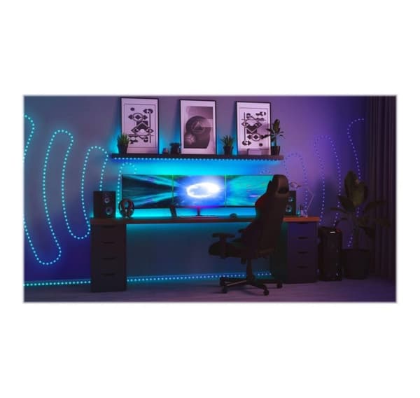 Twinkly, Dots Smart LED-valot 60 RGB (monivärinen), USB-virtalähde, 3m, läpinäkyvä