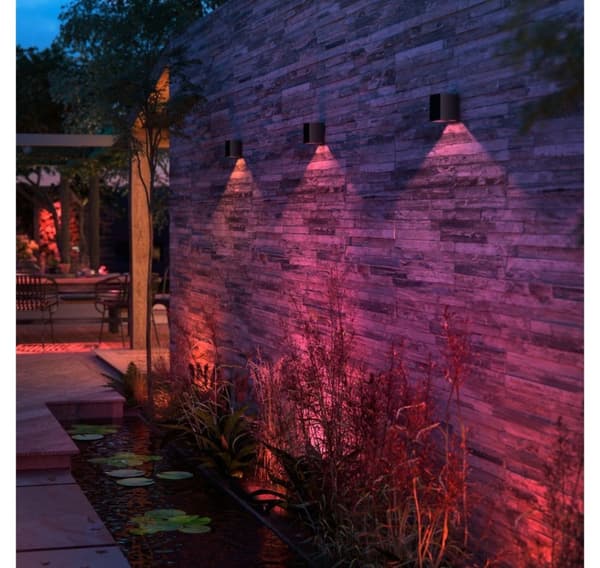 Philips Hue, WCA Resonate Outdoor Downward Wall Lantern, Sort