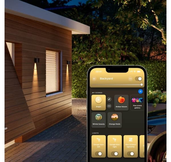 Philips Hue, WCA Resonate Outdoor Downward Wall Lantern, Sort