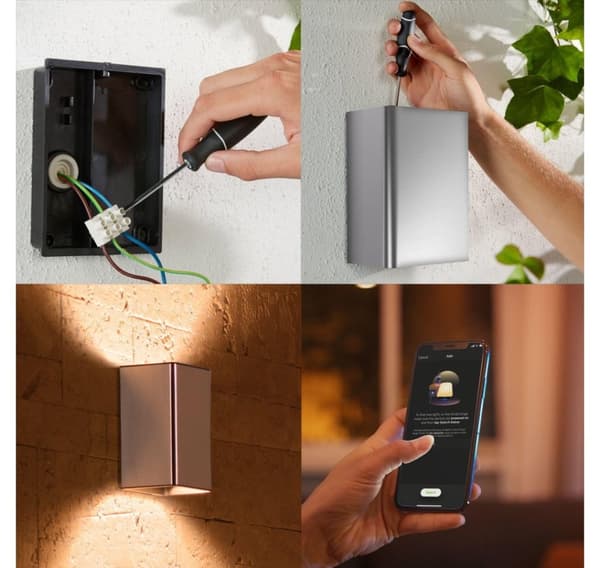 Philips Hue, WCA Resonate Outdoor Wall Lantern, Inox