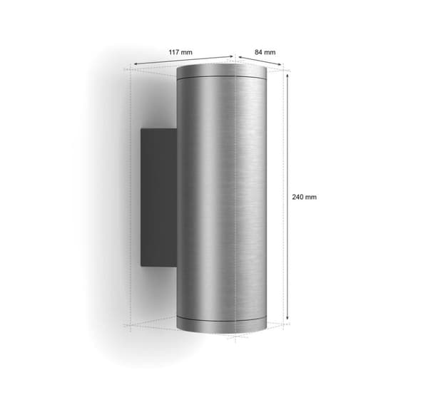 Philips Hue, WCA Appear Outdoor Wall Lantern, Inox