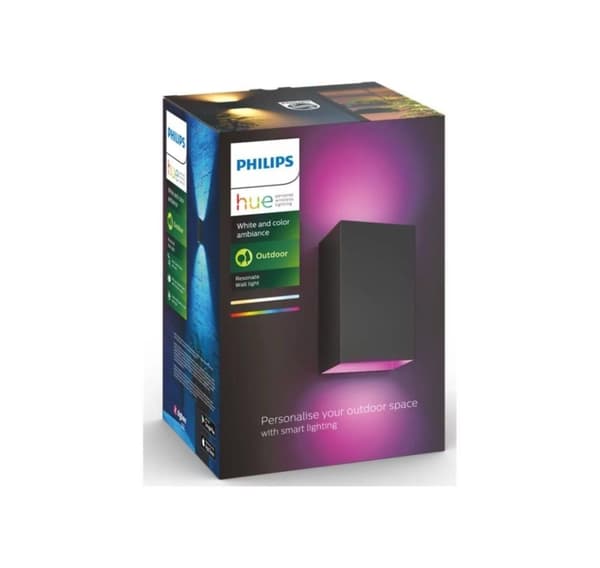 Philips Hue, WCA Resonate Outdoor Wall Lantern, Black