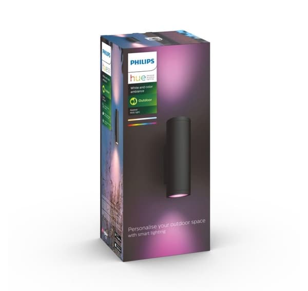 Philips Hue, WCA Appear Outdoor Wall Lantern, Black
