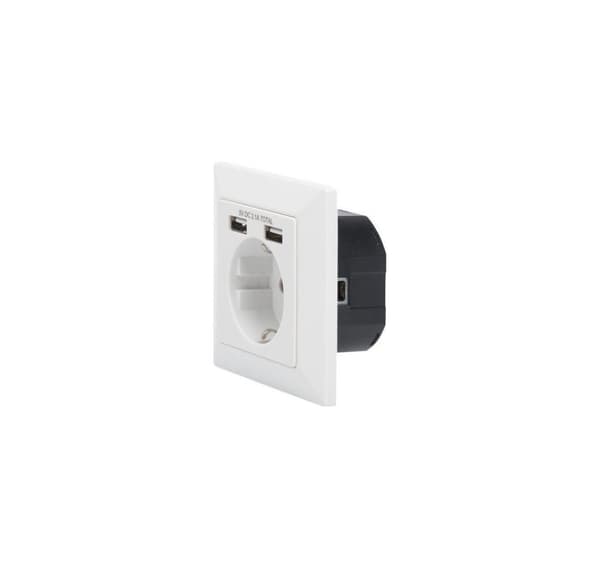 Digitus, Sikkerhetsuttak for innfelt montering med 2 USB-porter, DA-70613
