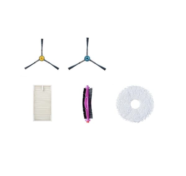 Midea, reservedelssett for V12: 6x sidebørster, 2x rullebørster, 3x HEPA-filtre, 4x mopper, 3x støvposer