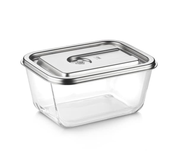 Caso, Vakuumbeholder i glas med plastlåg, VacuBoxx Inox XL