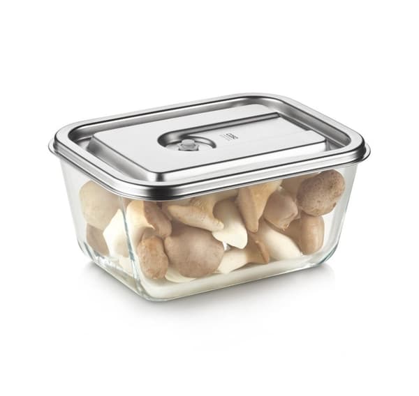 Caso, Vakuumbeholder i glas med plastlåg, VacuBoxx Inox XL