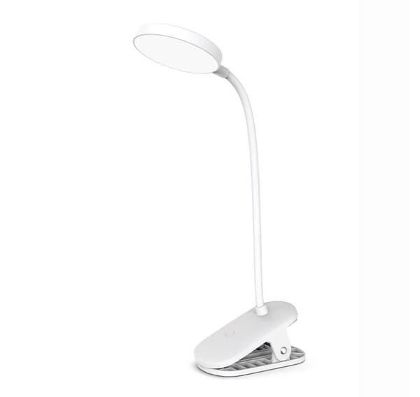 ColorWay, LED-bordlampe fleksibel og klips 2 med innebygd batteri, CW-DL10FCB-W
