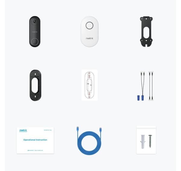 Reolink, D340P Smart 2K+ trådbunden PoE-videodörrklocka med ringsignal