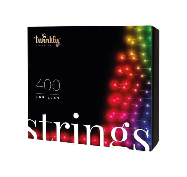 Twinkly, Strings Smart LED Lights 400 RGB (monivärinen), 32m, musta lanka