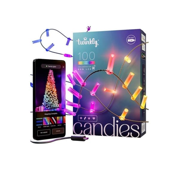 Twinkly, Candies 100 ljusformade RGB-lysdioder, klar tråd, USB-C