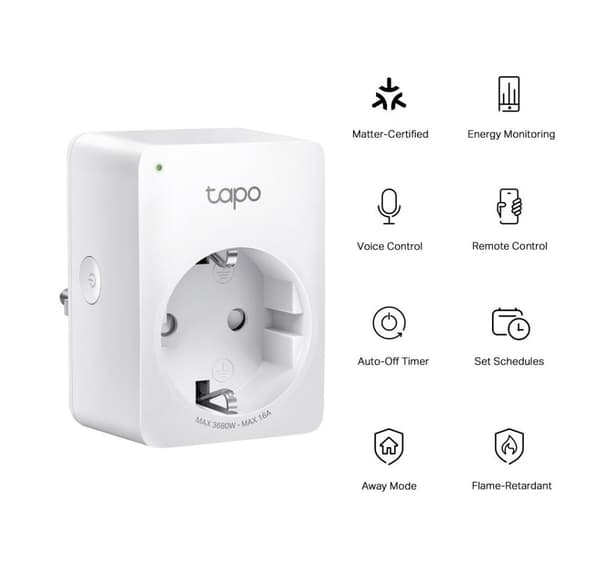 TP-LINK, Mini Smart Wi-Fi -pistoke, energianvalvonta, Tapo P110M