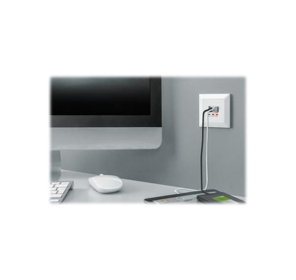 Digitus, stikkontakt med USB A- og USB-C-porter, innfelt