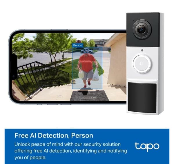 TP-LINK, videodørklokkekamera, Tapo D210