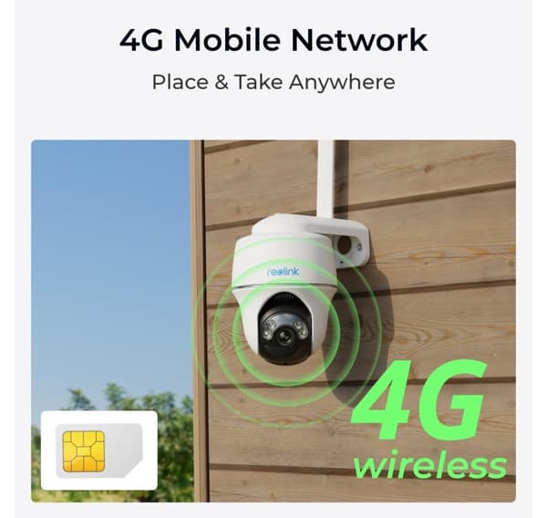 Reolink, 4G-valvontakamera Smart Detectionilla ja aurinkopaneelilla, Go Series G430