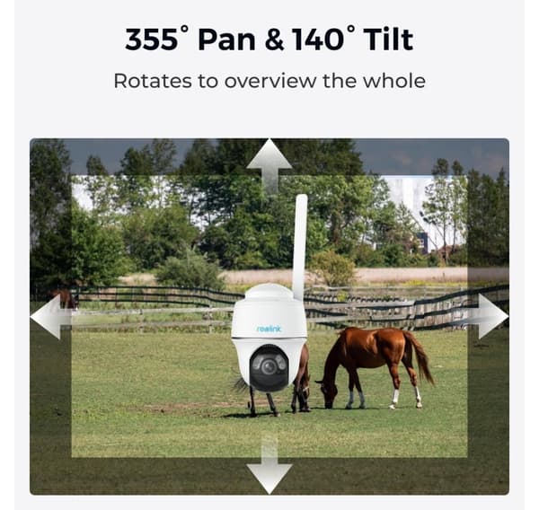 Reolink, 4G-valvontakamera Smart Detectionilla ja aurinkopaneelilla, Go Series G430