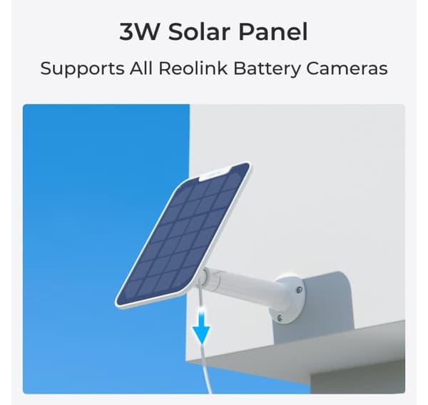 Reolink, Wi-Fi sikkerhedskamera med Motion Spotlight og solpanel, Argus Series B330