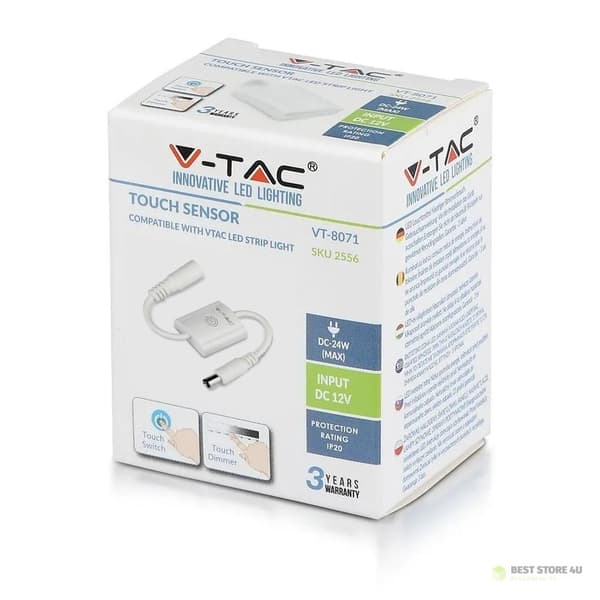 LED-stribe med touch-afbryder og dæmpningsfunktion V-TAC VT-8071 3 års garanti