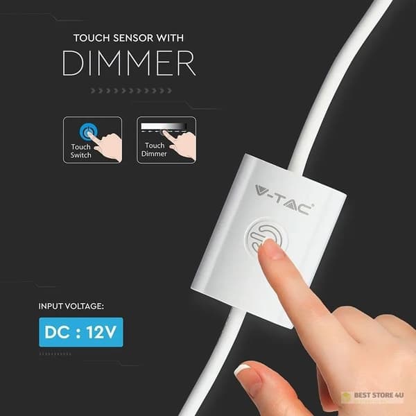 LED-stribe med touch-afbryder og dæmpningsfunktion V-TAC VT-8071 3 års garanti