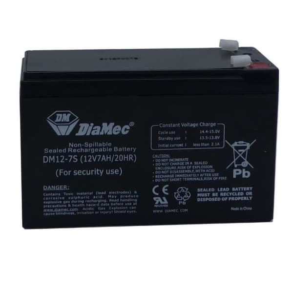 Diamec blybatteri DM12-7S (12V7AH/20HR) för säkerhet