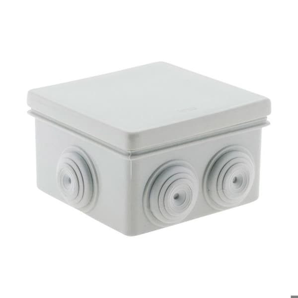 Kvadratisk fördelningslåda - Zenitech - Förpackning med 3 - Vattentät IP55 - 80x80x40mm - Vit