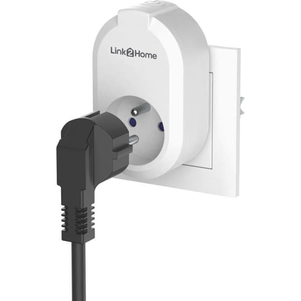 Sæt med 2 forbundne stikkontakter - LINK2HOME - 230 V - Hvid