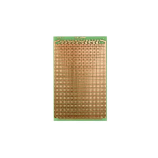 Eurocard 2-hålsskiva - PEREL - 100x160mm - enkelsidig - FR4 epoxi - 1,0 oz blank koppar Grön