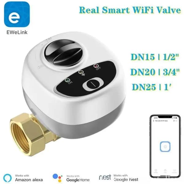 Smart Vand/Gas Afspærringsventil, Styring med Stemme, Tidsindstillede Operationer,Bundle2
