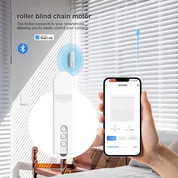 Smart elektrisk gardinmotor, Wi-Fi-forbindelse, stemmestyring,Ekstern WiFi