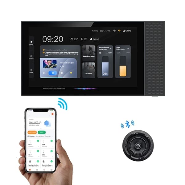 Panneau De Passerelle, Touchscreen-kontroll, Zigbee och Wi-Fi-anslutning,Svart