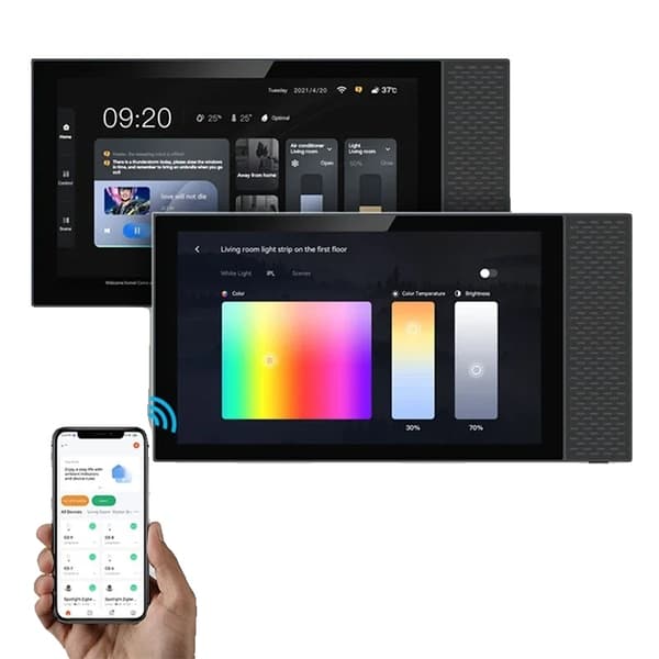 Panneau De Passerelle, Touchscreen-kontroll, Zigbee och Wi-Fi-anslutning,Svart