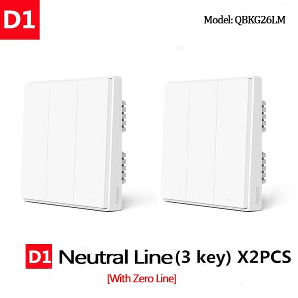 Aqara Smart Home Kit, Trådlös Reläkontroll, Vattendetekteringssensor,2X med neutral 3K
